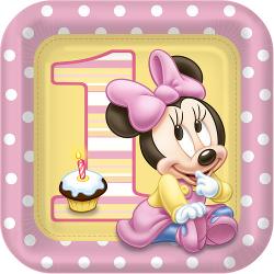 Minnie's 1st Birthday Dinner Plates (8)