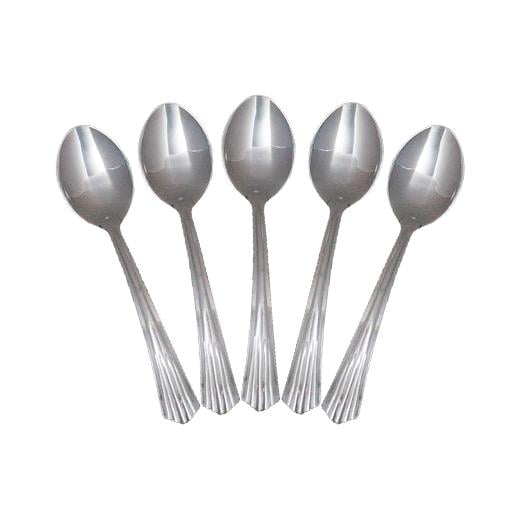 Main image of Exquisite Silver Plastic Soup Spoons - 20 Ct.