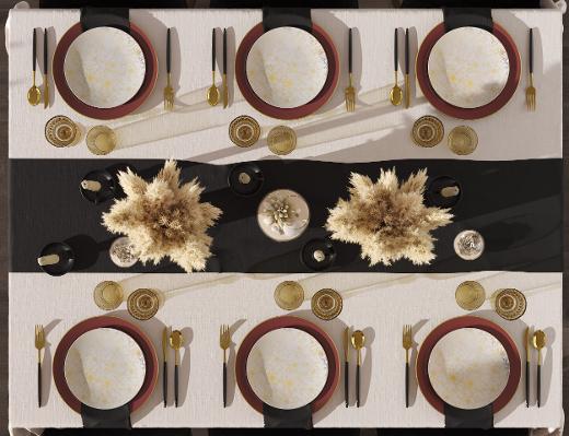 Alternate image of Disposable Burgundy and Versa Dinnerware Set