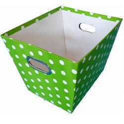 Decorative Basket with Polka Dots-Lime Green