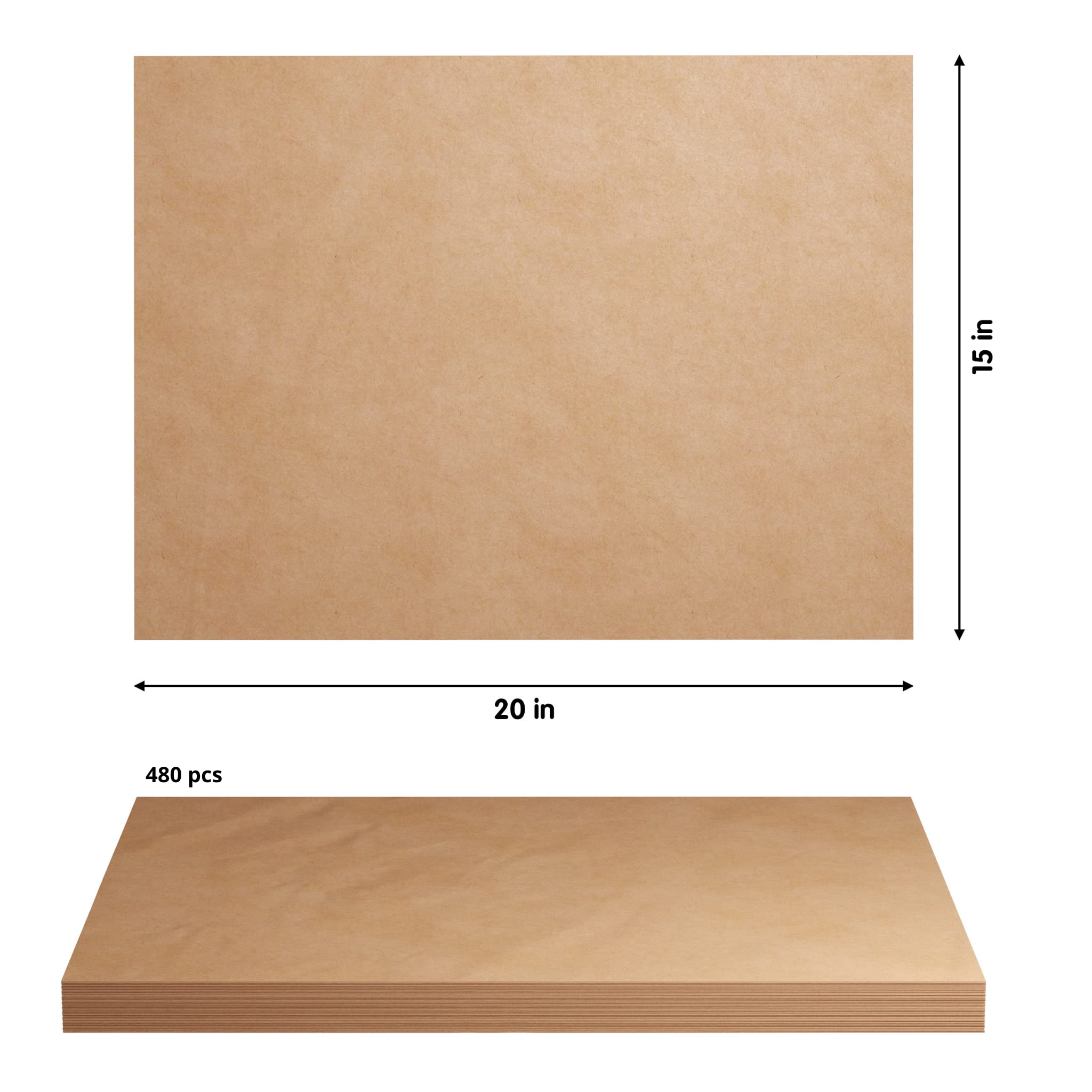 15 x 20 Kraft Paper Ream - 480 Sheets