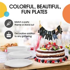 9 In. White Plastic Plates | 50 Count