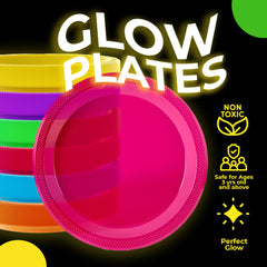 Assorted Neon Glow 9 In. Plates | 720 Count