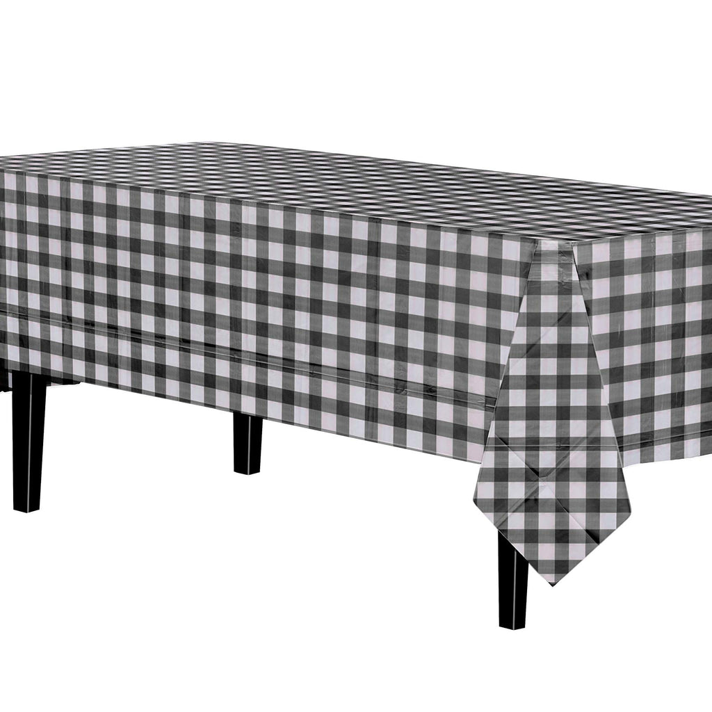Black and White Gingham Tablecloth