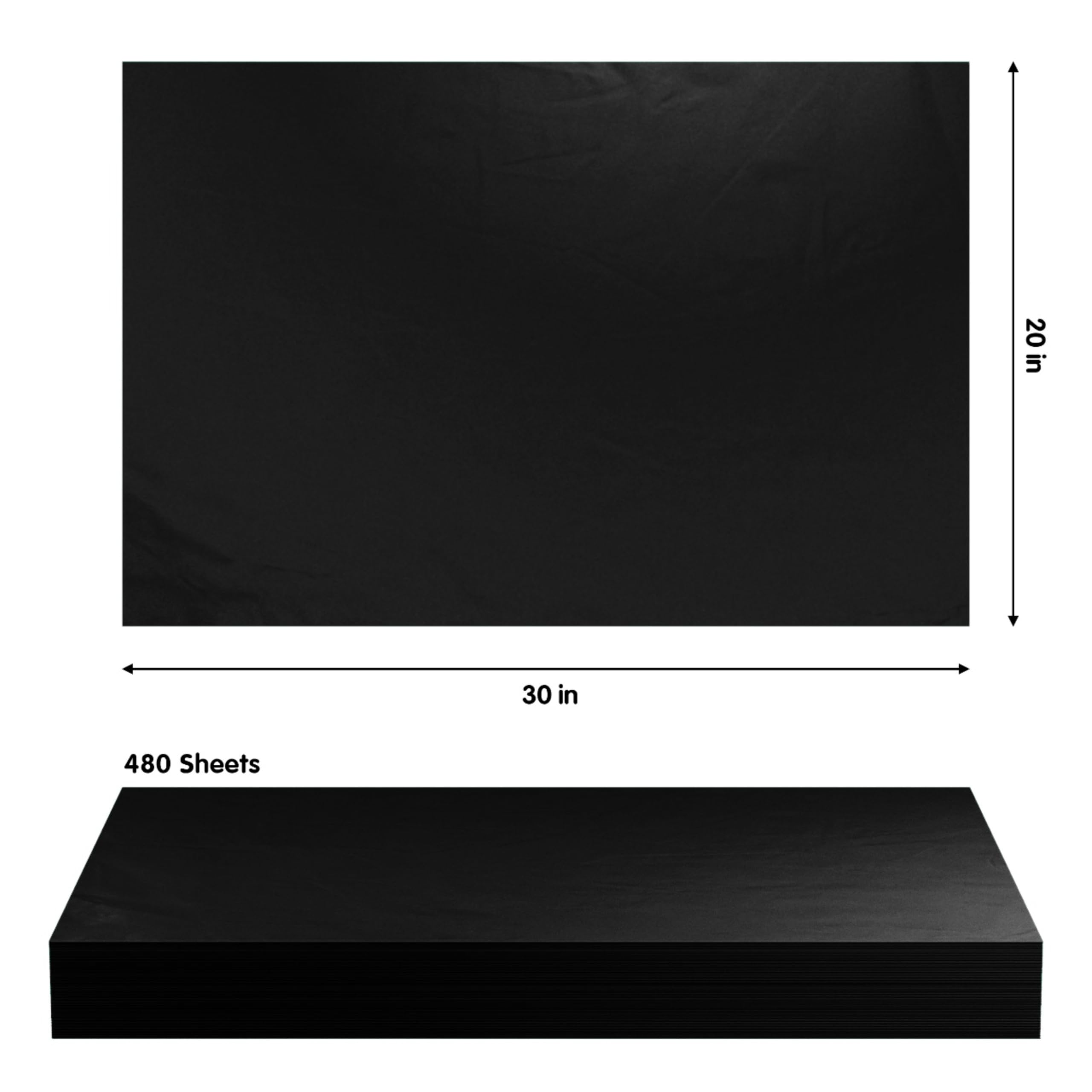 BLACK TISSUE REAM 20" x 30" - 480 SHEETS