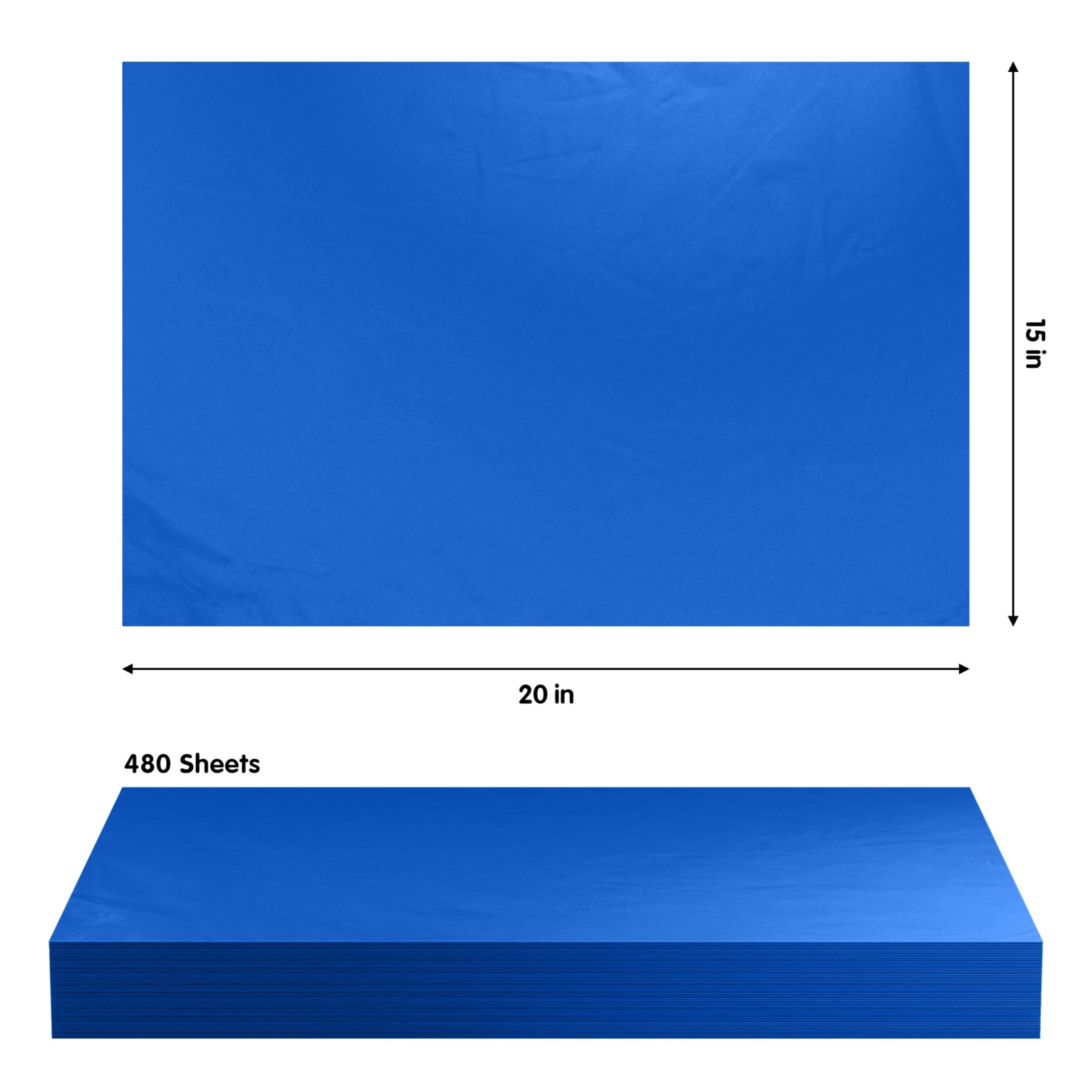 DARK BLUE TISSUE REAM 15"X 20"- 480 SHEETS