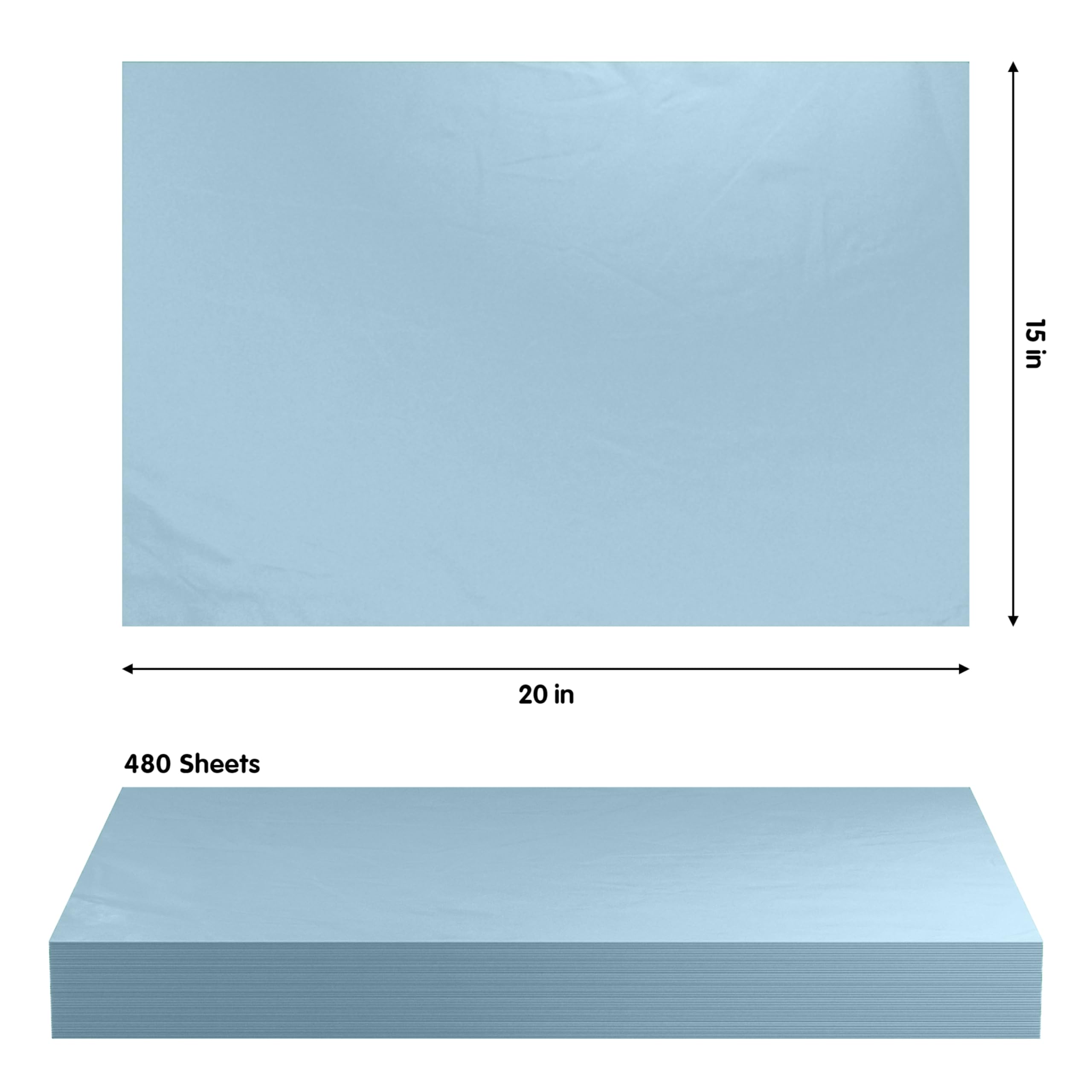 LIGHT BLUE TISSUE REAM 15"X 20"- 480 SHEETS
