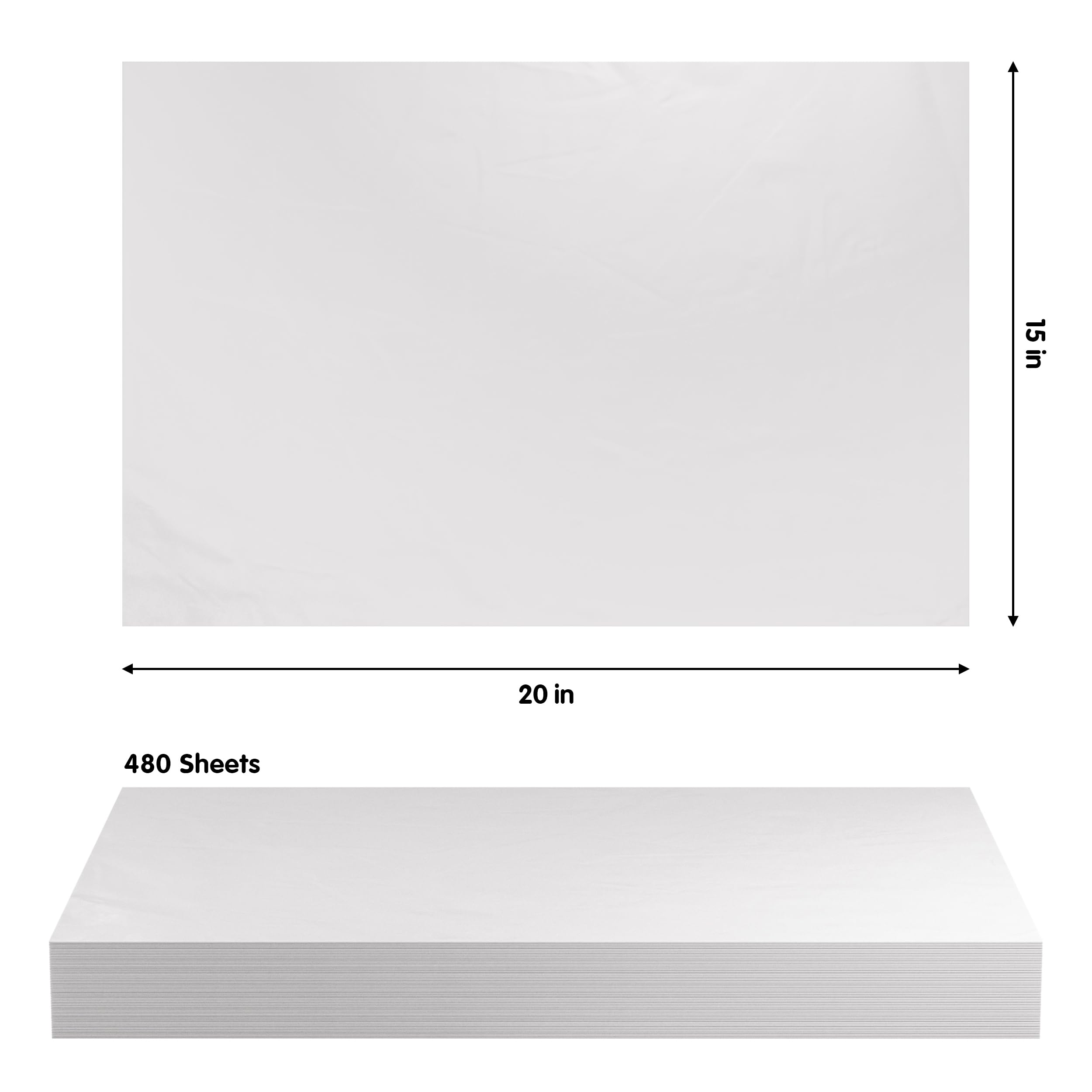 WHITE TISSUE REAM 15"X 20"- 960 SHEETS
