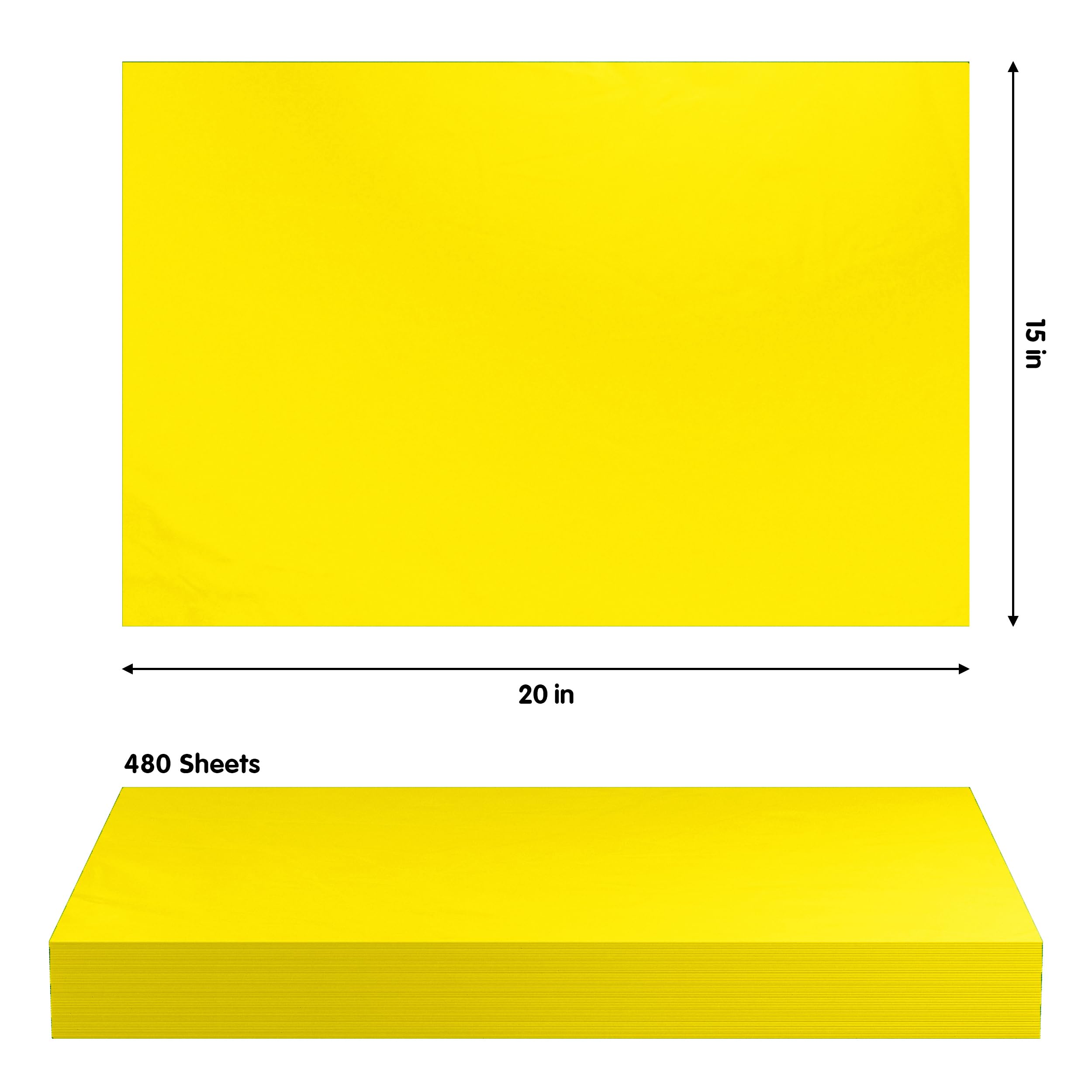 YELLOW TISSUE REAM 15"X 20"- 480 SHEETS
