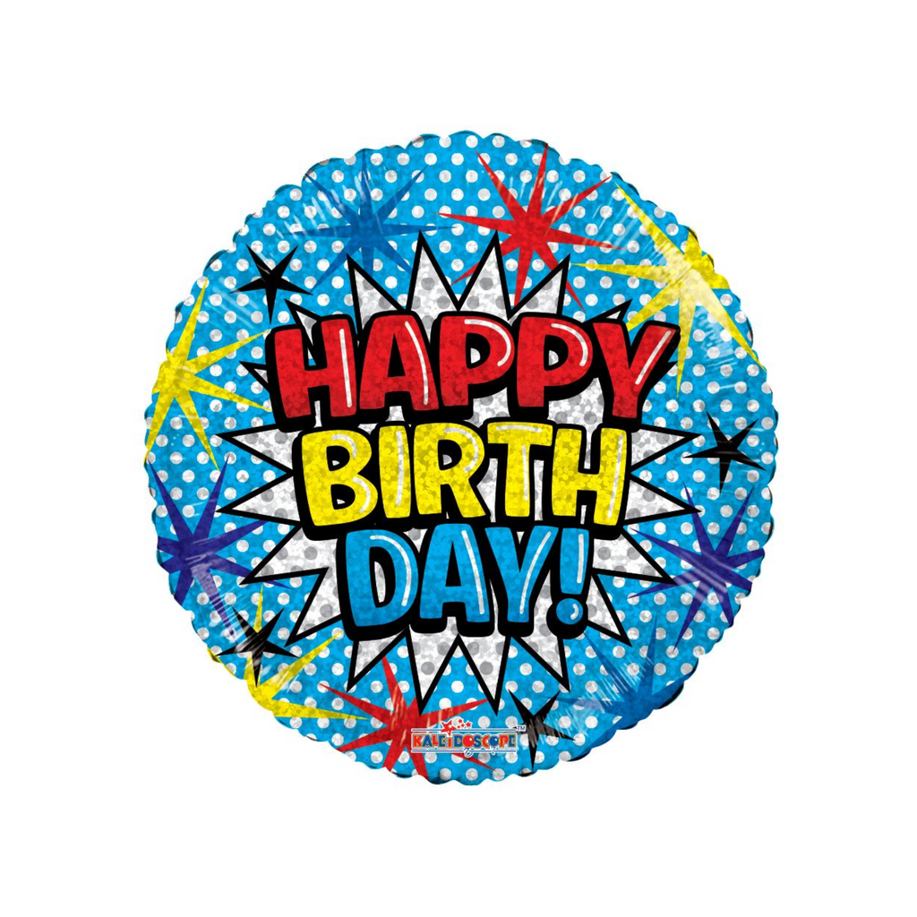 Pop Art Happy Birthday Mylar Balloon 1 Count