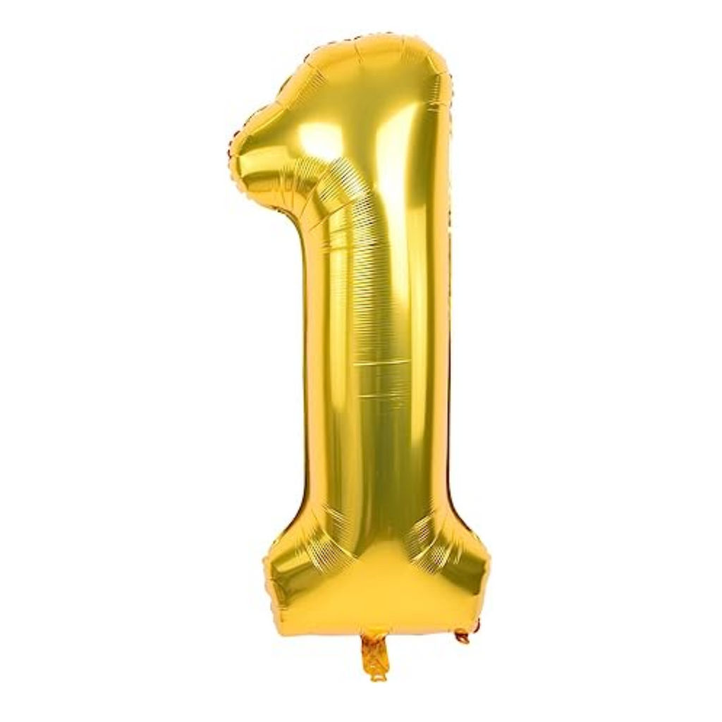 34" Number 1 Gold Helium Balloon