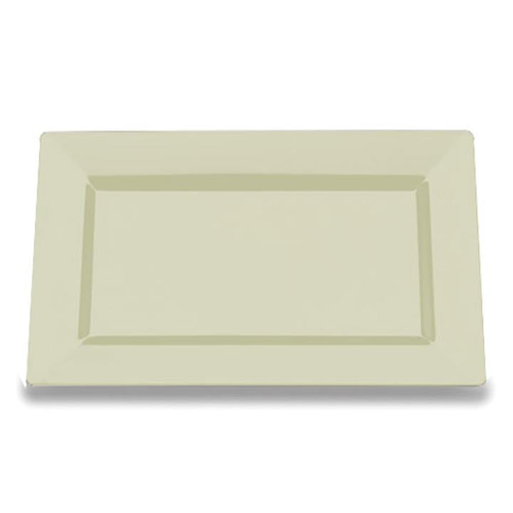 11.5in. Ivory Rectangle Plates (10)