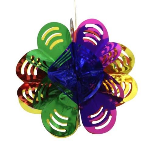 Main image of Multi Colored Foil Flower Decorations