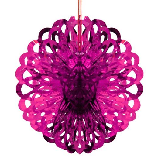 Main image of 8in. Cerise Foil Ball Decoration