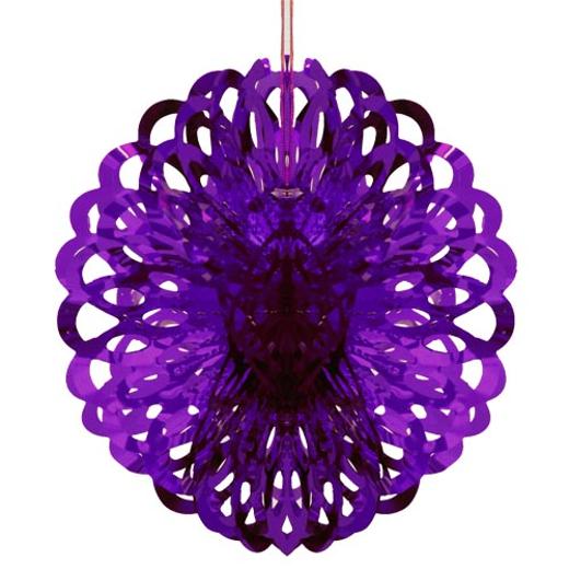 Alternate image of 8in. Purple Foil Ball Decoration