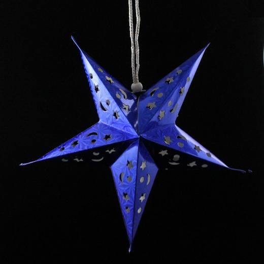 Main image of 12in. Holographic Blue Paper Star Lantern