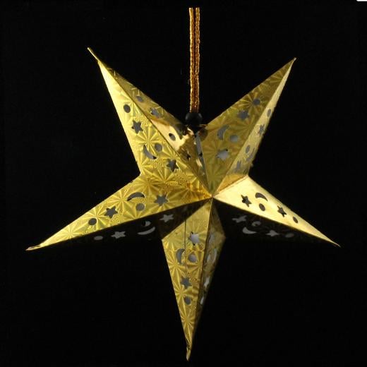 Main image of 12in. Holographic Gold Paper Star Lantern
