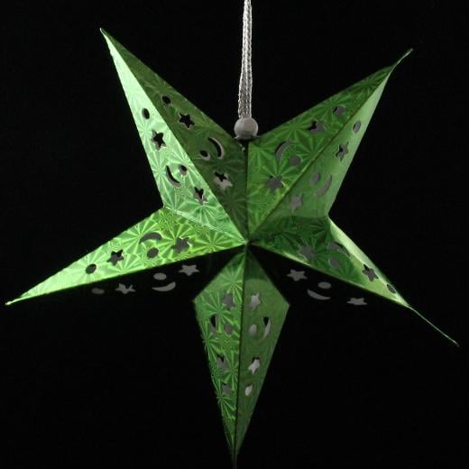 Main image of 24in. Holographic Green Paper Star Lantern