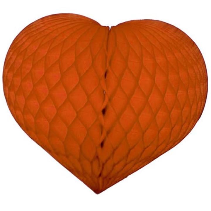 12in. Orange Honeycomb Heart