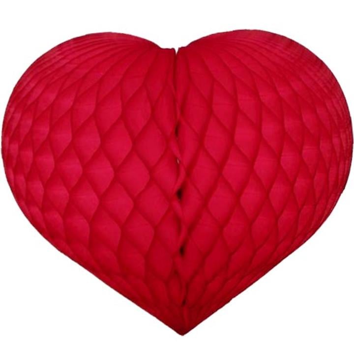 14in. Red Honeycomb Heart