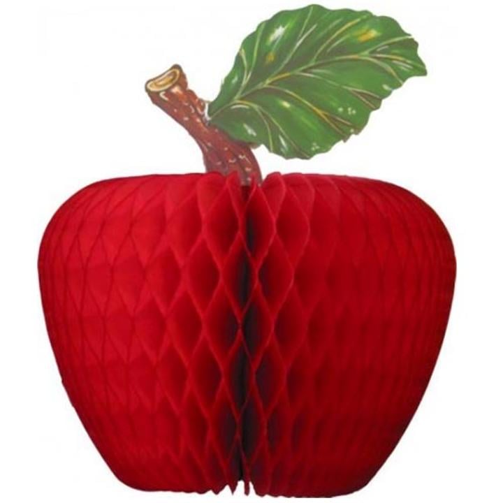 12 Pack 7 Inch Honeycomb Tissue Paper Apple Hanging Paper Apple Fruit Decoration for School Garden Room Party Decorations Red 