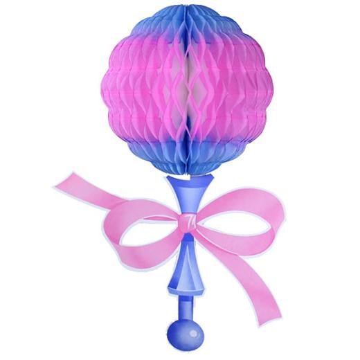 Main image of 16in. Blue/ Pink Rattle Decoation
