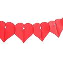 12ft. Solid Red Heart Garland