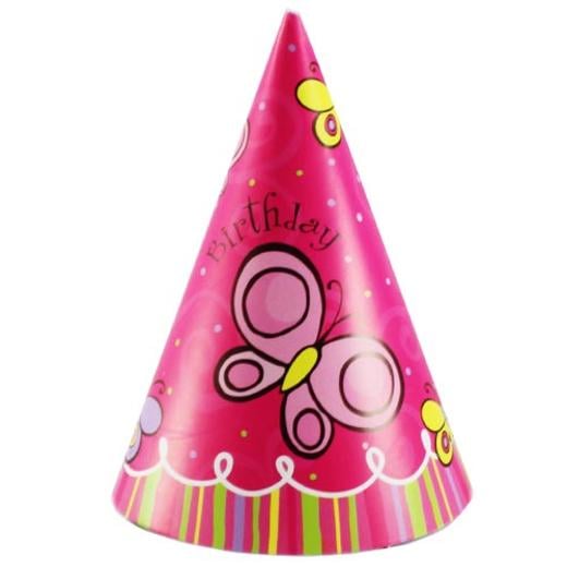 Alternate image of Pink Butterflies Party Hats (8)