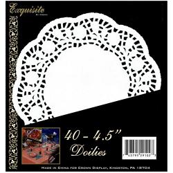 4.5 In. Round White Paper Doilies - 40 Ct.