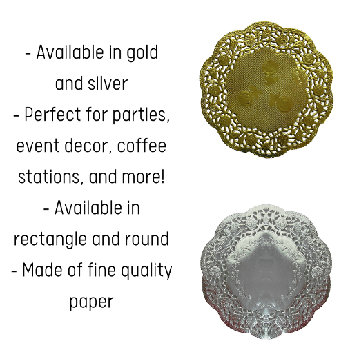 Alternate image of 6.5 In. Round Gold Foil Doilies - 15 Ct.