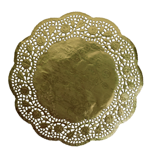 Main image of 12 In. Round Gold Foil Doilies - 6 Ct.