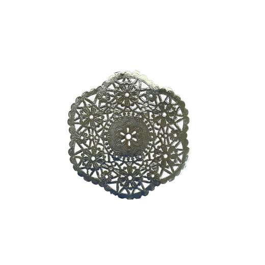 Main image of 4.5 In. Round Silver Foil Doilies - 20 Ct.