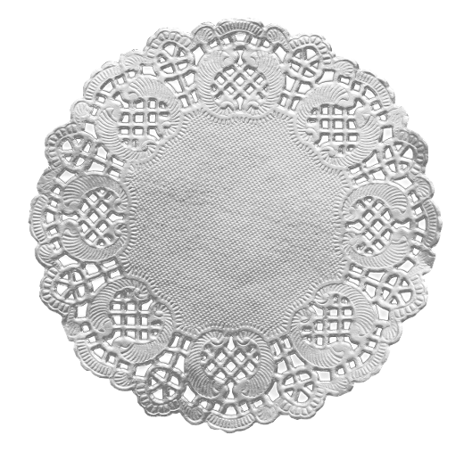 Main image of 12 In. Round Silver Foil Doilies - 6 Ct.
