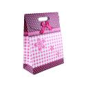 Small Pink Gingham Flower Gift Bag