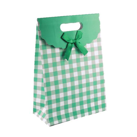 Main image of Medium Green Gingham Gift Bag