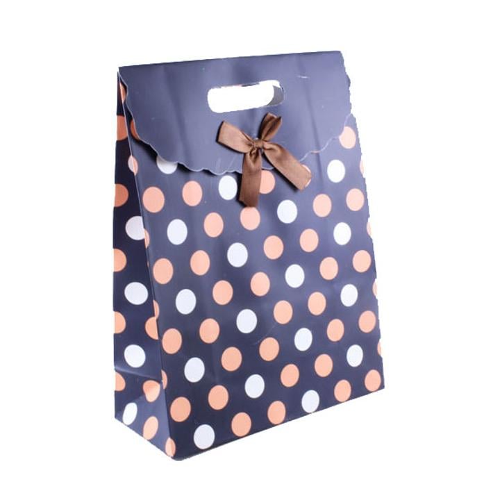 Medium Peach Polka Dot Gift Bag