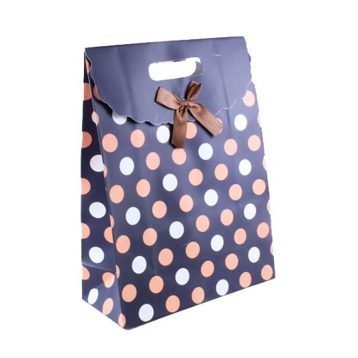 Main image of Medium Peach Polka Dot Gift Bag