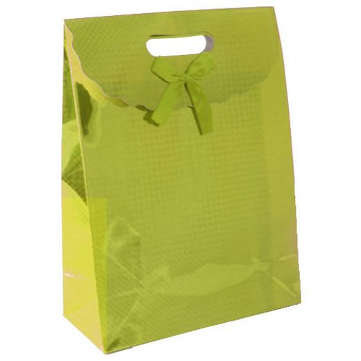 Alternate image of Large Gold Checkered Holographic Gift Bag