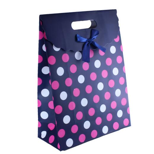 Alternate image of X-Large Pink Polka Dot Gift Bag
