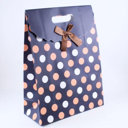 Alternate image of X-Large Peach Polka Dot Gift Bag