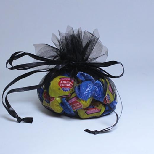 Alternate image of Black Small Flower Edge Organza Pouch (12)