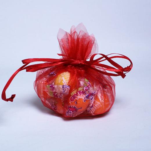 Main image of Red Small Flower Edge Organza Pouch (12)
