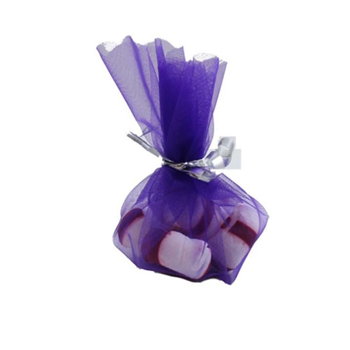 9in. Purple Scalloped Edge Organza Bag Doilies (25)