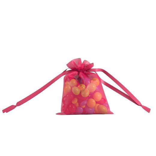 Main image of 4in. x 5in. Cerise Sheer Organza Pouch (12)