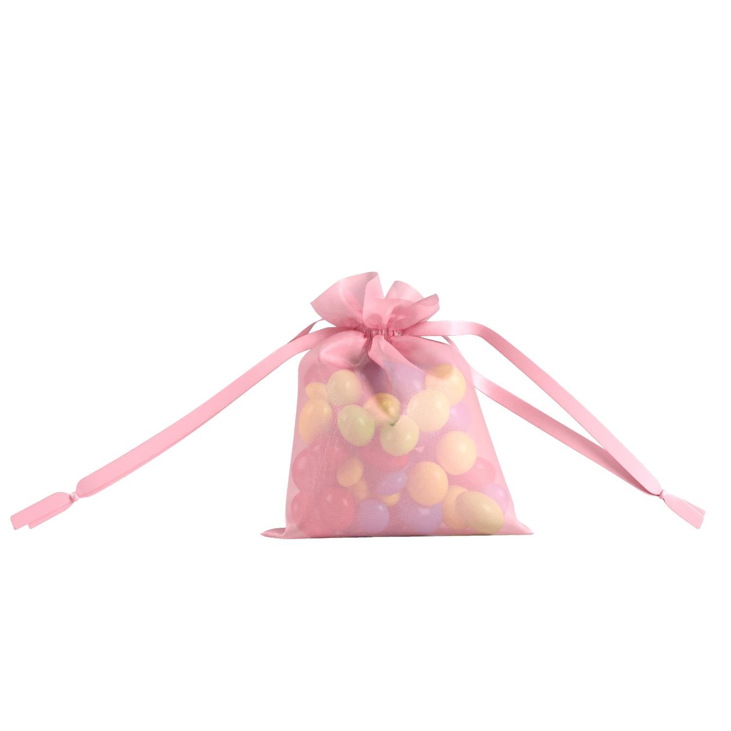 4in. x 5in. Pink Sheer Organza Pouch (12)