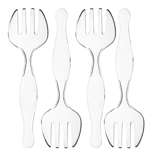 Main image of Clear Plastic Serving Forks - 4 Ct.