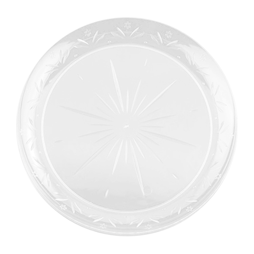 10 In. Clear Scrollware Design Plates - 20 Ct.