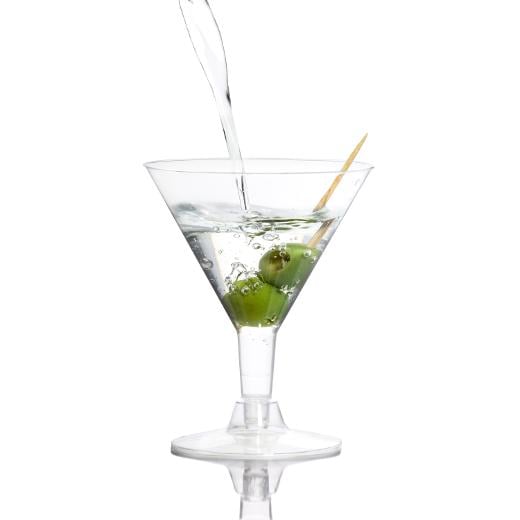 12 Clear 5.25" Plastic Martini Glass 5oz Wedding Glasses Event Party Toast Cup 