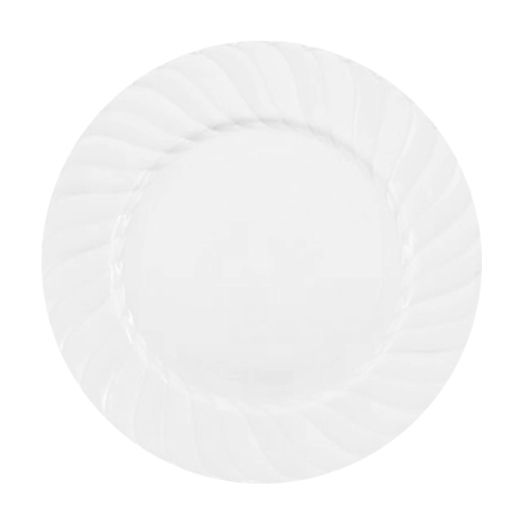 Main image of 9 In. White Fluted Plates - 18 Ct.