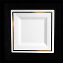 6.5in. White/ Gold Square Plates (10)